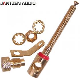 Jantzen Adio Binding Post M5 / 38mm Pair, Gold plated, red / black, a pair