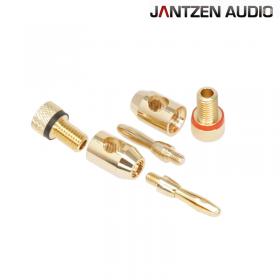 Jantzen Audio Banana Plug, Side screwin type, Gold plated, red / black, a pair