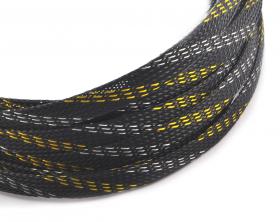 Cable braid   black + yellow&silver  8,515mm  KaCsa  nylon